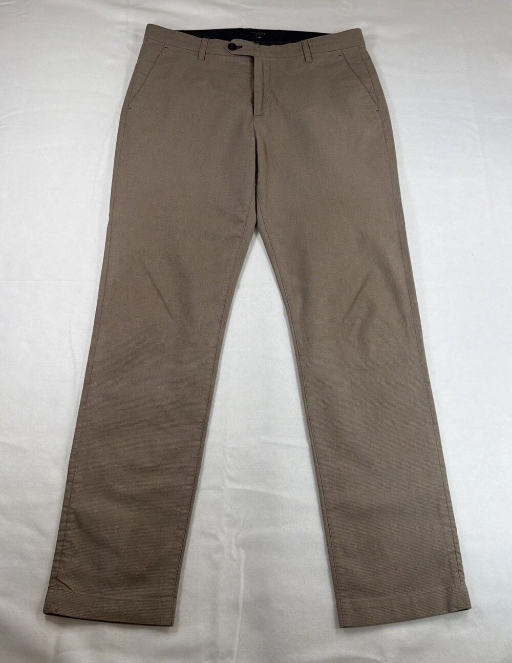 Ted Baker London Pants Mens 34R Tan Beige Textured Cotton Stretch Chino Golf